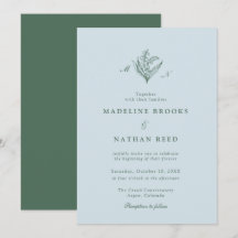 Pale Blue Lily of the Valley Wedding Invitation