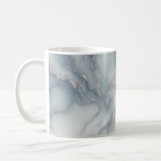 Pale Blue Marble Mug with Silver Veins