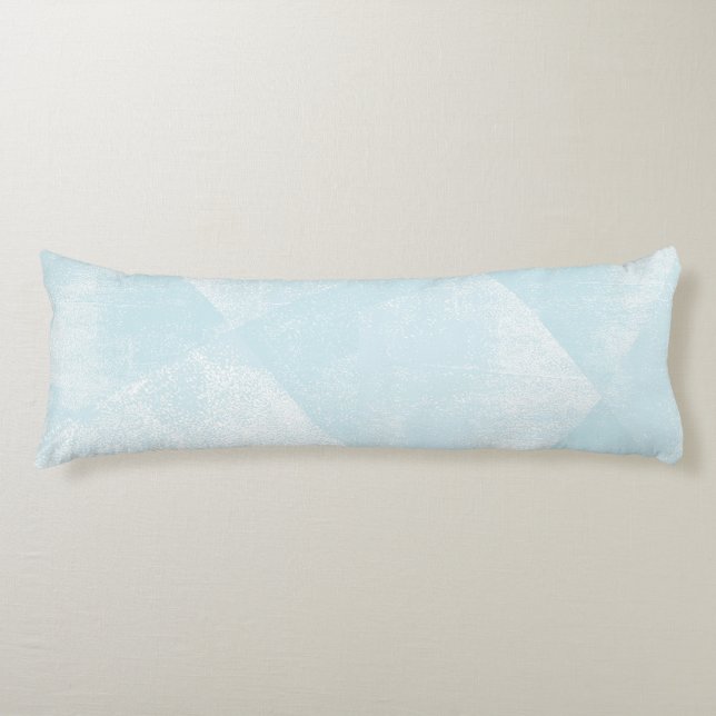 Pale Blue Minimal Geometric Ink Texture Body Cushion (Front)