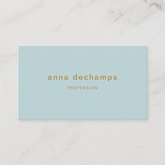 Pale Blue Minimalist Business Card (Front)
