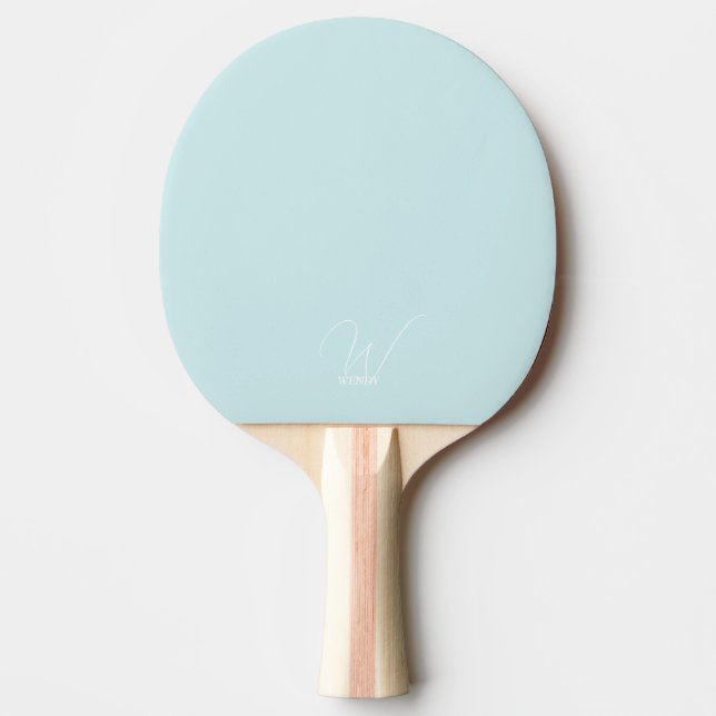 Pale Blue Monogrammed Ping Pong Paddle (Front)