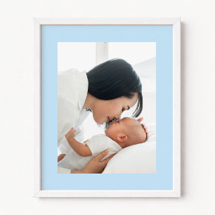 Pale Blue New Baby Boy Photo Poster