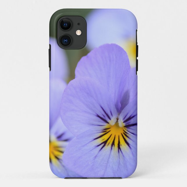 Pale Blue Pansies Case-Mate iPhone Case (Back)