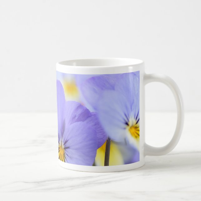 Pale Blue Pansies Coffee Mug (Right)