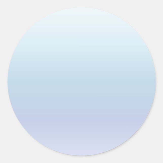 Pale Blue Pastel Gradient Classic Round Sticker (Front)