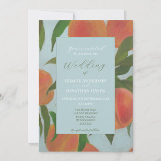 Pale Blue & Peaches Wedding  Invitation