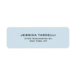 Pale Blue Plain Elegant Modern Trendy Return Address Label