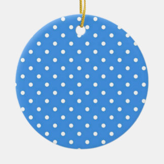 Pale Blue Polka Dot Art Ceramic Tree Decoration