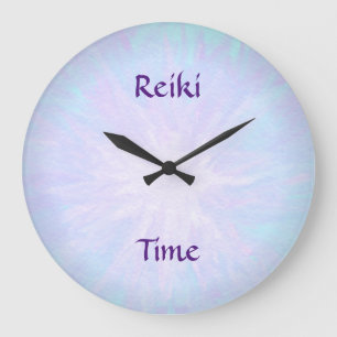 Pale Blue Reiki Time Large Clock