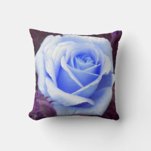 Pale Blue Rose Throw pillow