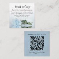 Pale Blue Rose Wedding Details & RSVP QR Code