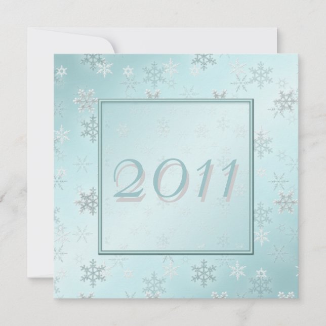 Pale Blue Snowflakes New Year's Eve Party Invite (Front)