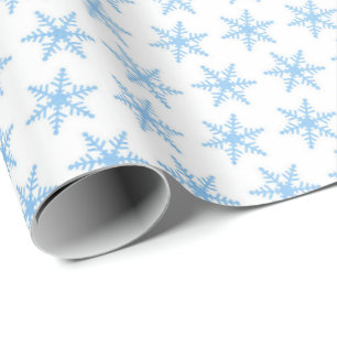Pale Blue Snowflakes on a White Background Wrapping Paper
