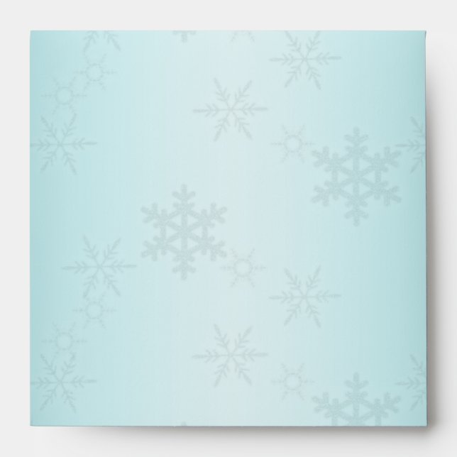 Pale Blue Snowflakes Return Address Envelope (Front)