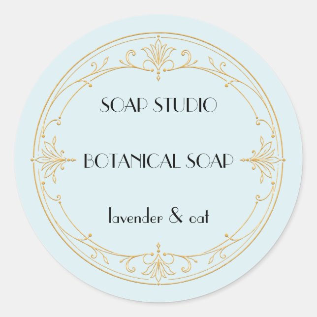 Pale Blue Soap Label Sticker (Front)