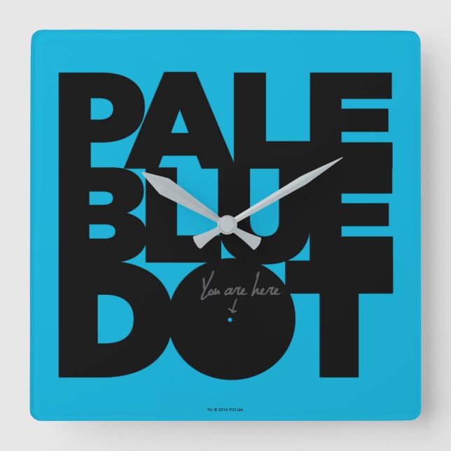 Pale Blue Square Wall Clock (Front)