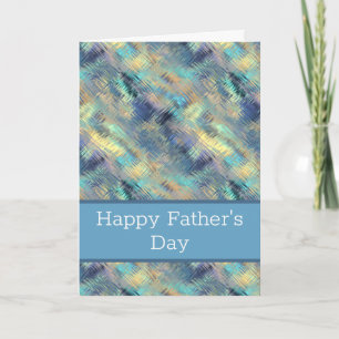Pale Blue Stained Glass Happy Father's Day Card