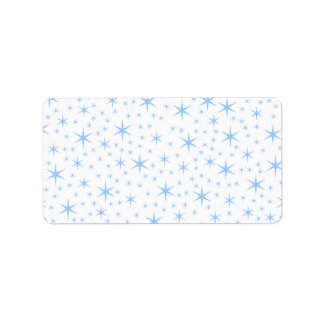 Pale Blue Stars Pattern. Label
