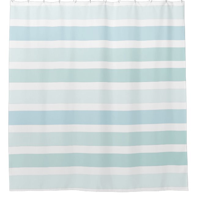 Pale Blue Stripes Pattern Classic Shower Curtain (Front)