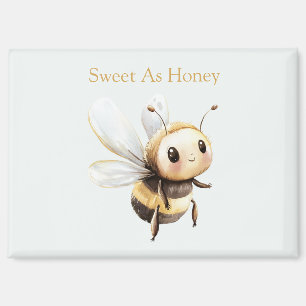 Pale Blue Sweet As Honey Cute Happy Bee Magnet