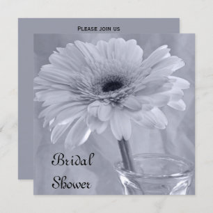 Pale Blue Tinted Daisy Bridal Shower Invitation