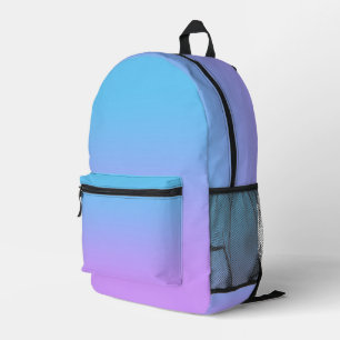 Pale Blue to Lavender Ombre Gradient Pattern Printed Backpack