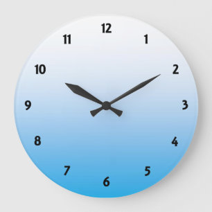 Pale Blue Two Tone Large Clock