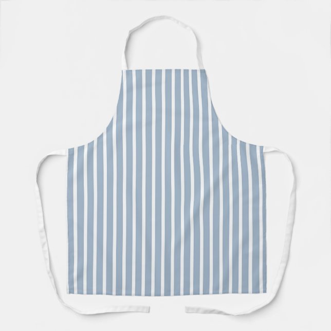 Pale Blue White Stripes Chef   Apron (Front)