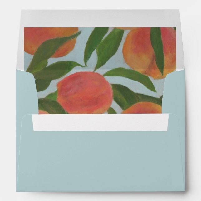 Pale Blue with Peaches Envelope (Back (Bottom))