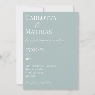 Pale Blue with Peaches Wedding Invitation