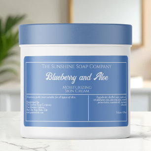 Pale Blue with White Text soap cosmetics jar label