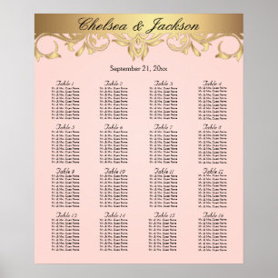 Pale Blush and Gold Design - 16 Seating Chart