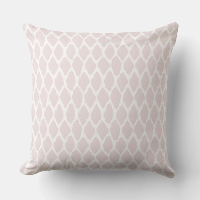 Pale Blush Pink and White Ogee Patterned Pillow (Front)