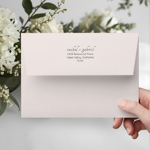 Pale Blush Pink   Chic Simple Clean Wedding  Envelope
