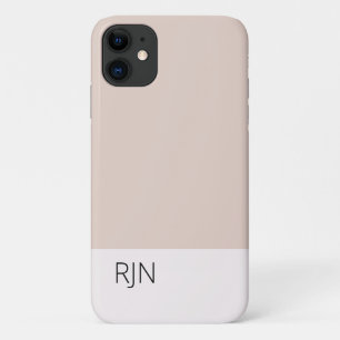 Pale Blush Pink Grey Colorblock iPhone 11 Case