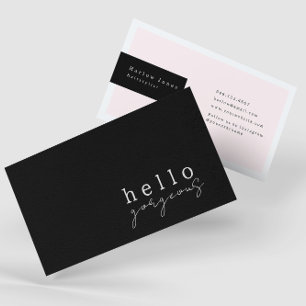 Pale Blush Pink Hello Gorgeous Beauty Minimalist  Business Card