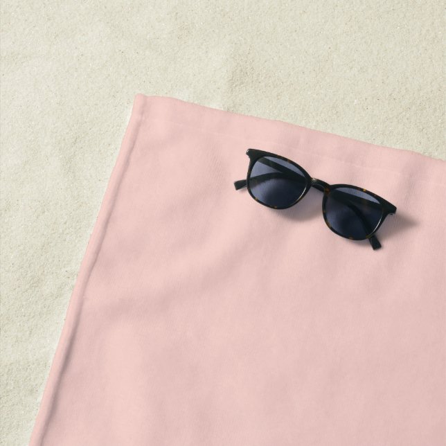 Pale Blush Pink Solid Colour  Beach Towel (In Situ)