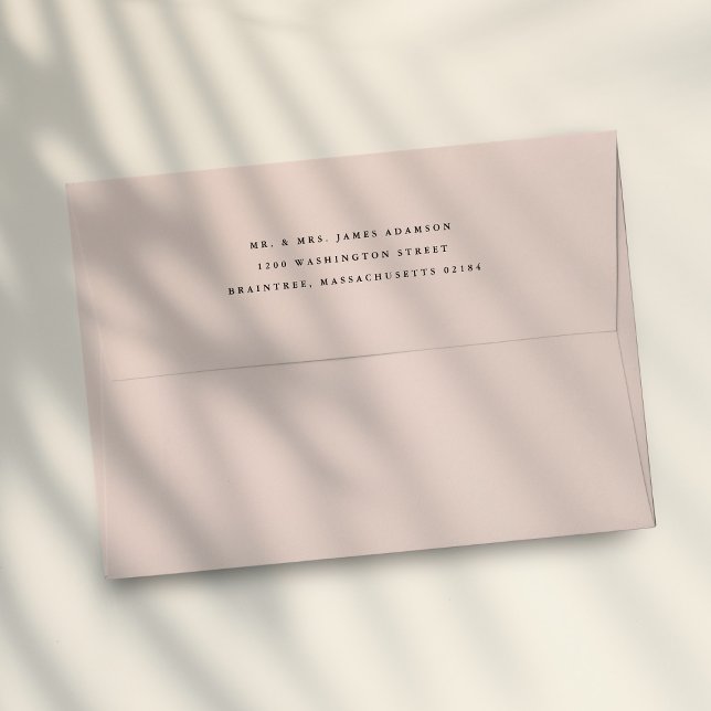 Pale Blush Pink with Return Address on Back Flap Envelope (Creator Uploaded)