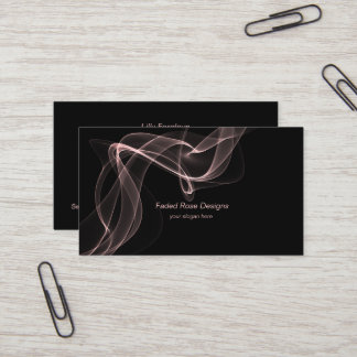 pale blush smoke wave black business card