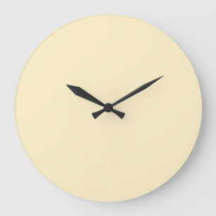 Pale Buttercup Yellow Solid Colour Large Clock