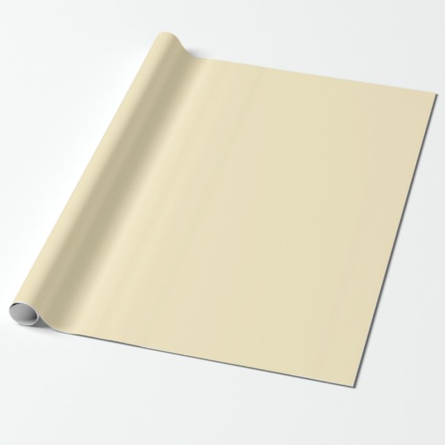 Pale Buttercup Yellow Solid Colour Wrapping Paper (Unrolled)