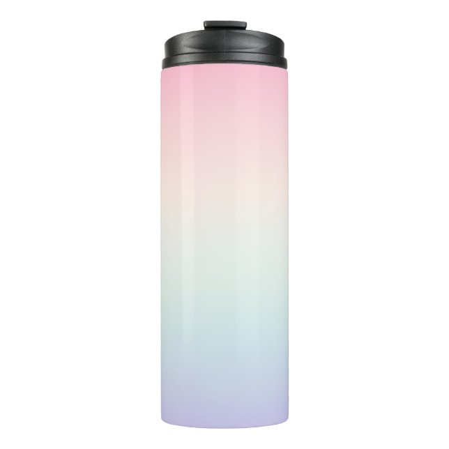 Pale colorful gradient background thermal tumbler (Front)