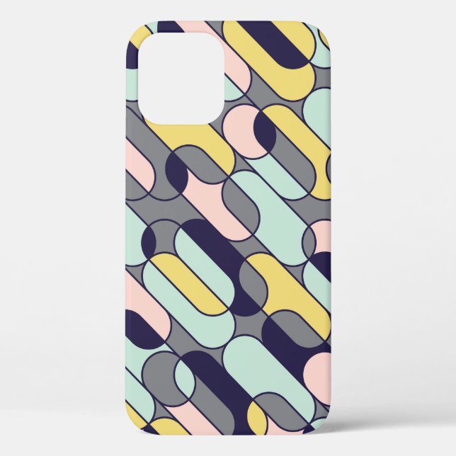 Pale Colours Geometric: Retro Pattern Case-Mate iPhone Case (Back)