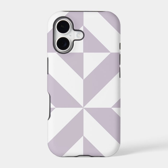 Pale Cool Grape Geometric Deco Cube Pattern (Back)