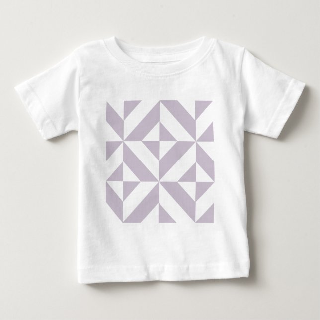 Pale Cool Grape Geometric Deco Cube Pattern Baby T-Shirt (Front)