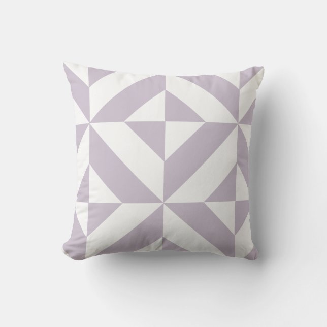 Pale Cool Grape Geometric Deco Cube Pattern Cushion (Front)