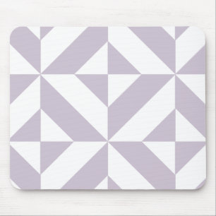 Pale Cool Grape Geometric Deco Cube Pattern Mouse Pad