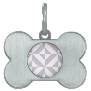 Pale Cool Grape Geometric Deco Cube Pattern Pet ID Tag