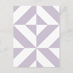 Pale Cool Grape Geometric Deco Cube Pattern Postcard