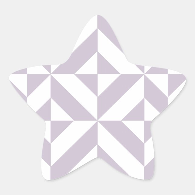 Pale Cool Grape Geometric Deco Cube Pattern Star Sticker (Front)